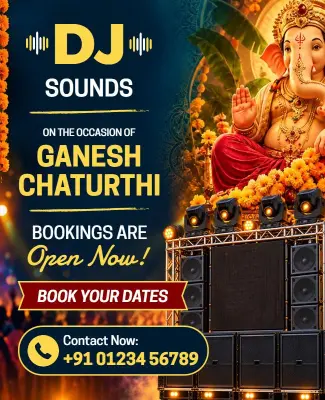 DJ Services for Ganesh Festival Flyer Template