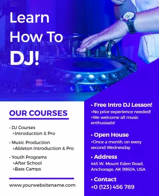 Dj Training Course Promotional Flyer Template