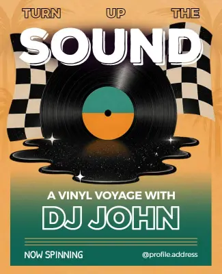 DJ Vinyl Music Event Poster Template