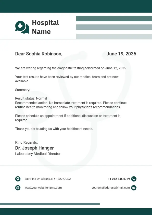 Doctor Diagnostic Report Letterhead Template