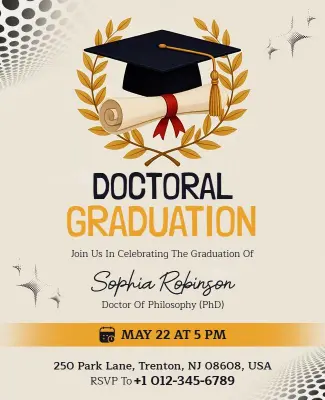 Doctoral Graduation Celebration Event Flyer Template