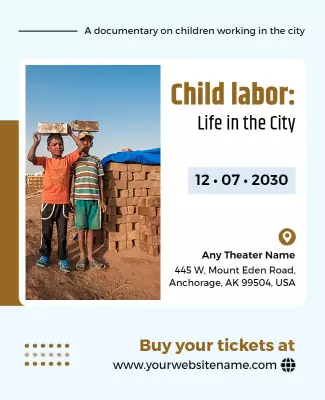 Documentary on Child Labor in Urban Settings Poster Template