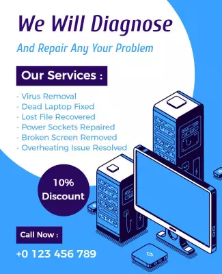 Dodger Blue Handyman Flyer Template