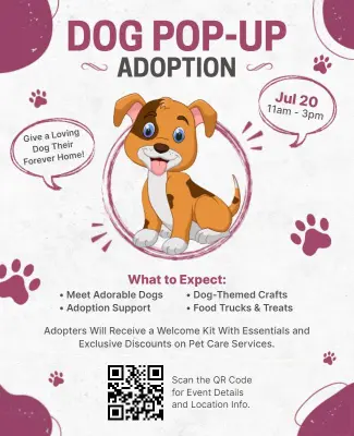 Dog Adoption Pop-up Event Flyer Template