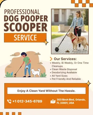Dog Pooper Scooper Service Announcement Flyer Template
