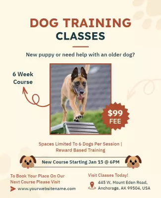 Dog Training Course Promotional Flyer Template