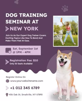 Dog Training Seminar Event Flyer Template