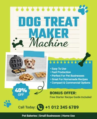 Dog Treat Maker Machine Promotion Flyer Template