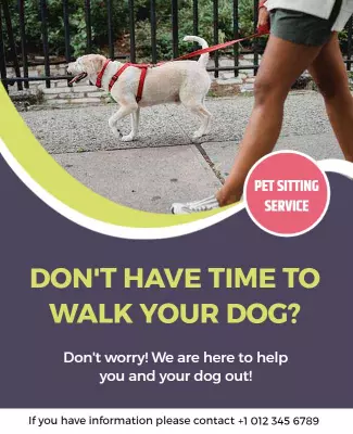 Dog Walking Pet Sitting Service Flyer Template