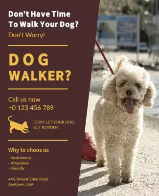 Dog Walking Services Advertisement Flyer Template