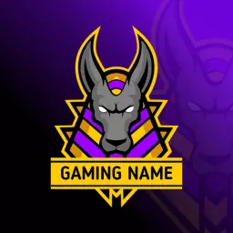 Dominant Purple and Yellow Gaming Logo Featuring Fierce Creature Logo Template