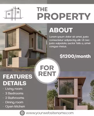 Dove Gray Rent Flyer Template