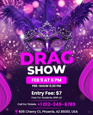 Drag Show Event Invitation Flyer Template