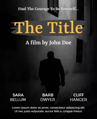 Dramatic Black and White Film Noir Poster Template
