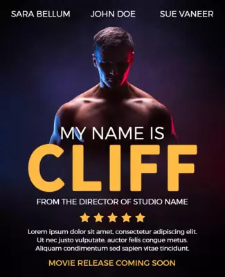 Dramatic Dark Silhouette Movie Release Poster Template