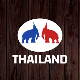 Dramatic Red and Blue Elephant Symbolizing Thai Travelling Logo Template
