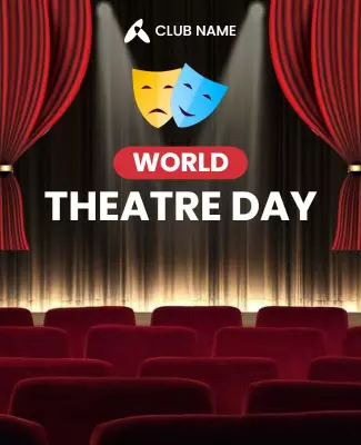 Dramatic Red Velvet Theatre Stage Celebration Poster Template
