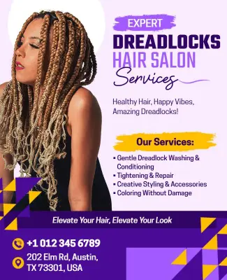 Dreadlocks Hair Salon Service Flyer Template