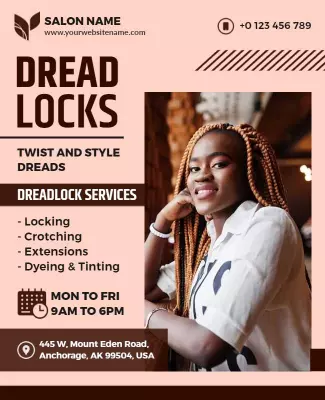 Dreadlocks Styling Salon Services Flyer Template