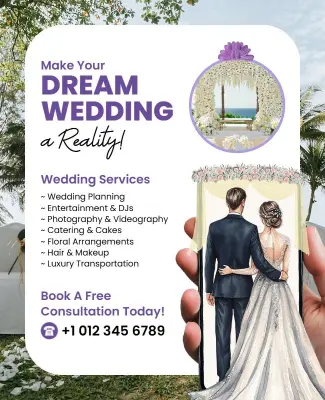 Dream Wedding Services Consultation Flyer Template