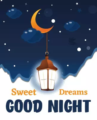Dreamy Night Sky with Lantern and Moon Poster Template
