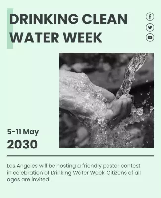 Drinking Clean Water Awareness Week Flyer Template