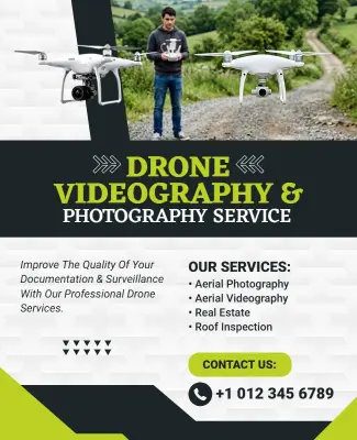 Drone Videography and Photography Services Flyer Template