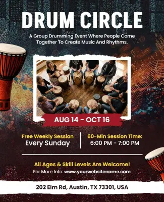 Drum Circle Event Flyer Template