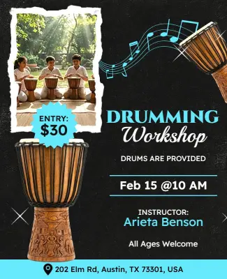 Drumming Workshop Event Poster Template