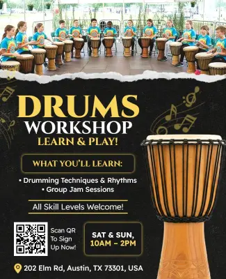 Drums Workshop Educational Event Flyer Template