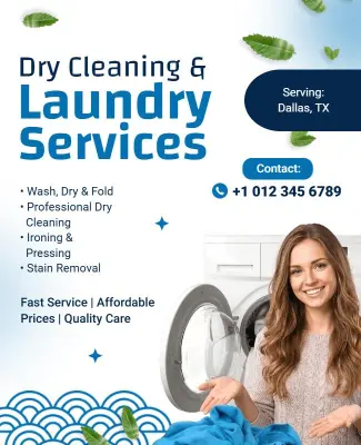Dry Cleaning and Laundry Service Poster Template