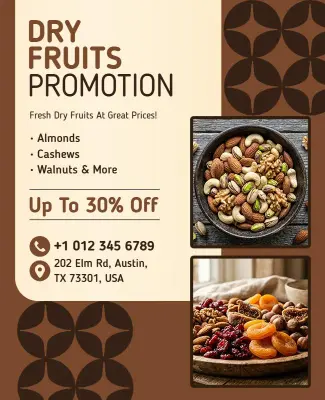 Dry Fruits Discount Promotion Flyer Template