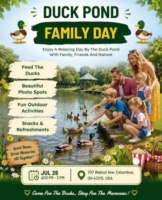 Duck Pond Family Day Event Flyer Template