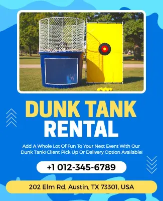 Dunk Tank Event Rental Service Flyer Template