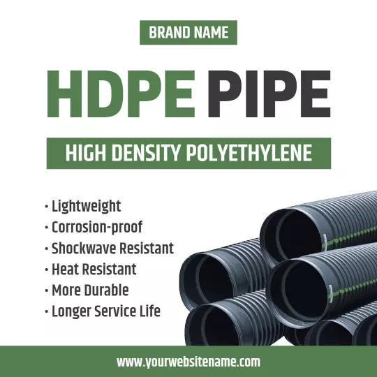 Durable HDPE Pipe Features for Business Promotion Ad Template