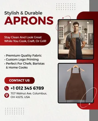Durable Kitchen Aprons Promotional Flyer Template