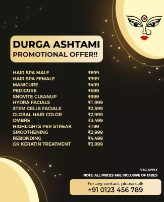 Durga Ashtami Spa Promotional Offer Flyer Template
