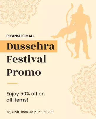Dussehra Festival Promotion Flyer Template