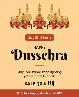 Dussehra Festive Sale Celebration Flyer Template