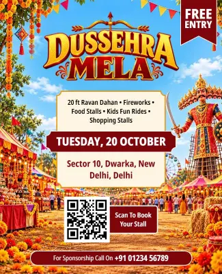 Dussehra Mela Festival Celebration Flyer Template