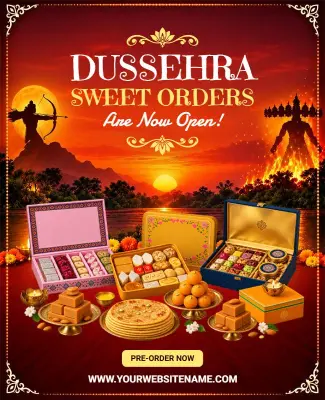 Dussehra Sweets Pre-Order Promotional Flyer Template