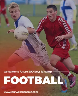 Dynamic Action Football Camp Training Event Poster Template