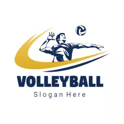 Dynamic Action Shot of Volleyball Player in Motion Logo Template
