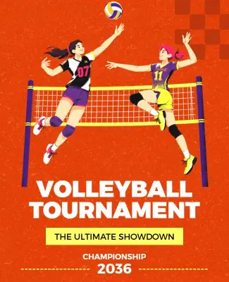 Dynamic Action Volleyball Championship Event Poster Template