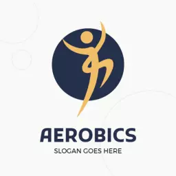 Dynamic and Energetic Fitness Moves in Aerobics Logo Template