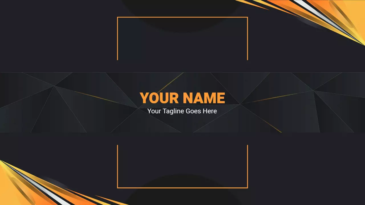 Dynamic Angular Shapes with Orange Accents YouTube Banner Template