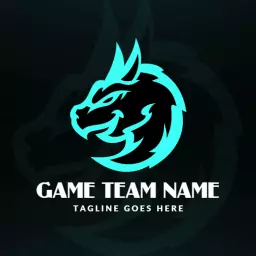 Dynamic Aqua Dragon Design for Gaming Team Logo Template