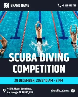Dynamic Aquatic Scuba Diving Competition Poster Template