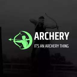 Dynamic Archer Taking Aim Featuring Archery Logo Template