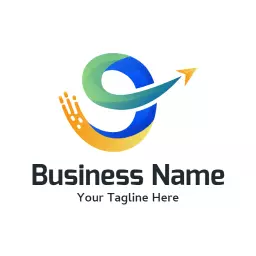 Dynamic Arrow and Circle Design with Colorful Gradient Logo Template
